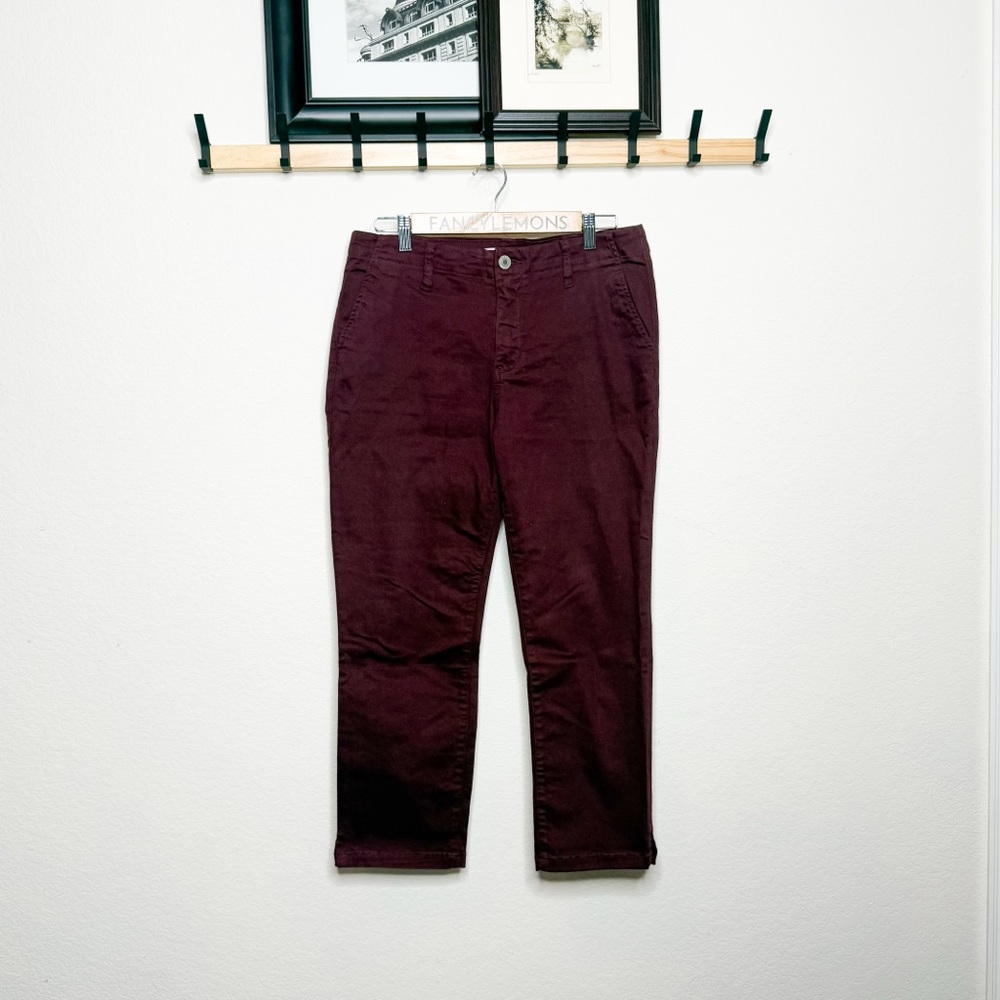 STS Blue Gigi Mid Rise Burgundy Cropped Pants Size 30